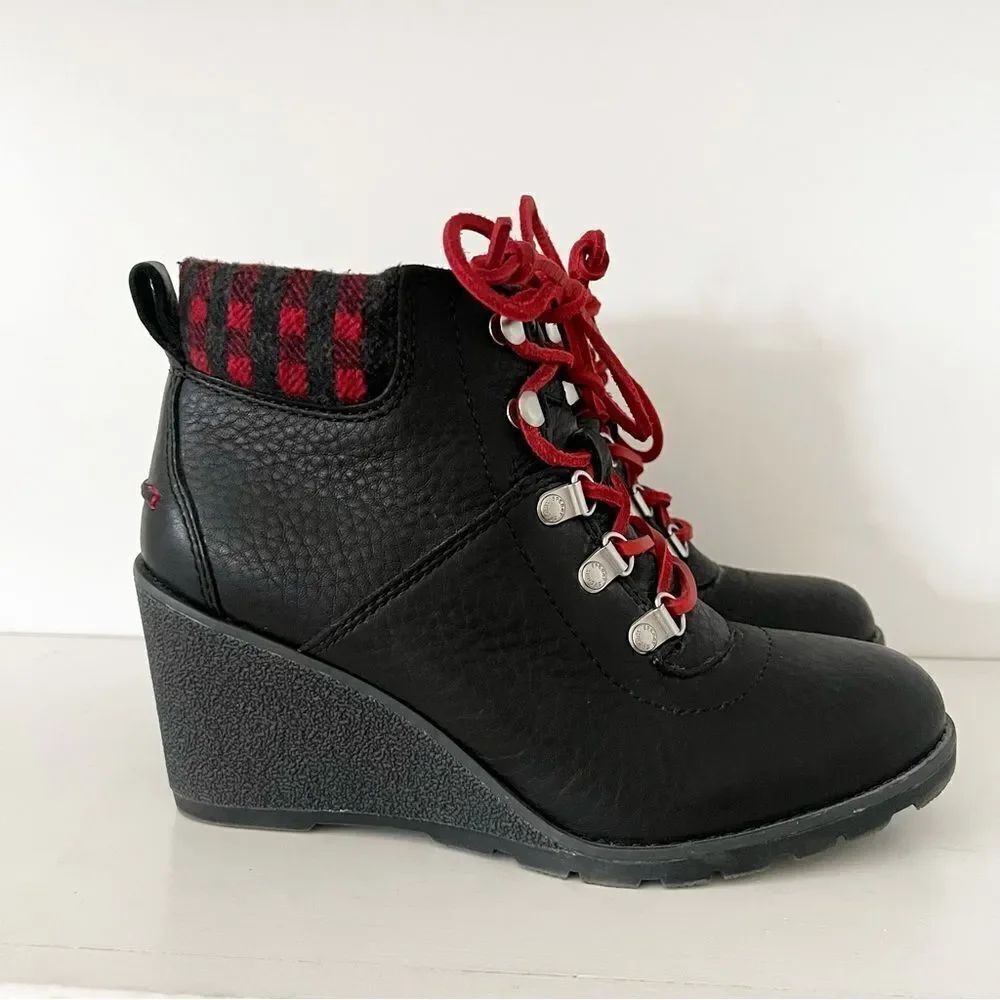 Sperry Top Slider Celeste Bliss Booties Wedge Black Leather Women's Size 8
